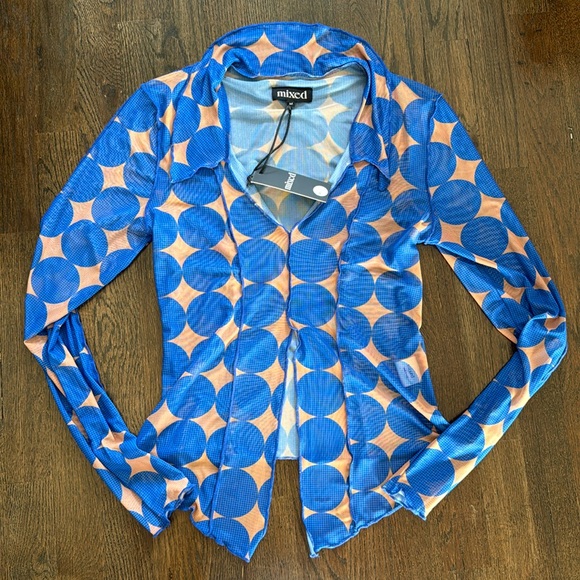 Mixed by Nasrin Midnight Disco Mesh Top - Picture 2 of 8